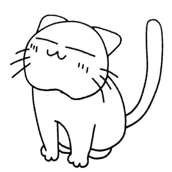 Simple drawing pictures of coquettish kittens