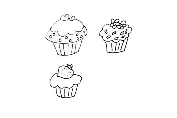 Simple drawing of small cake