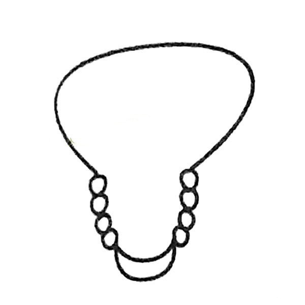 Complete collection of simple strokes of necklaces and drawing steps