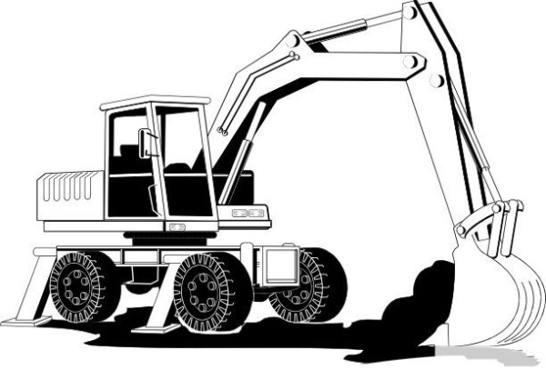 Excavator simple strokes