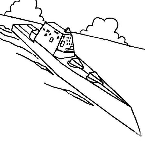 Simple drawing of transportation vehicle Simple drawing picture of Zumwalt-class destroyer