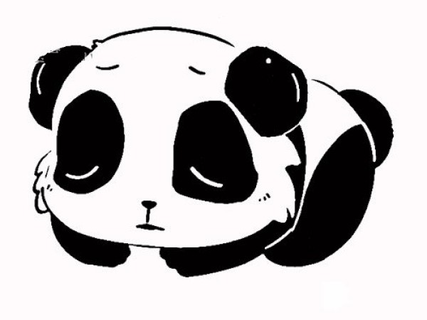 Cartoon panda simple drawing