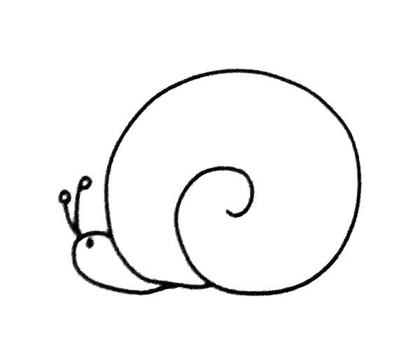 A set of simple drawing pictures of snails