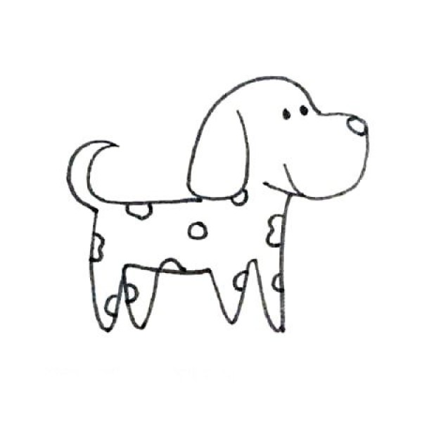 How to draw a Dalmatian dog in simple strokes