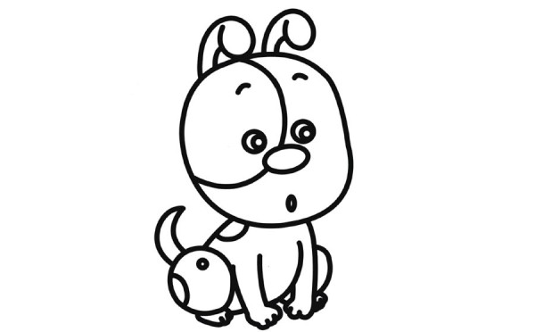 Simple drawing pictures of little flower dogs