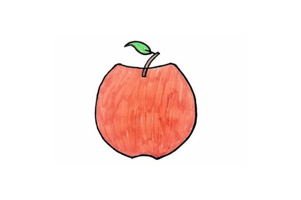 How to draw a red apple with simple strokes