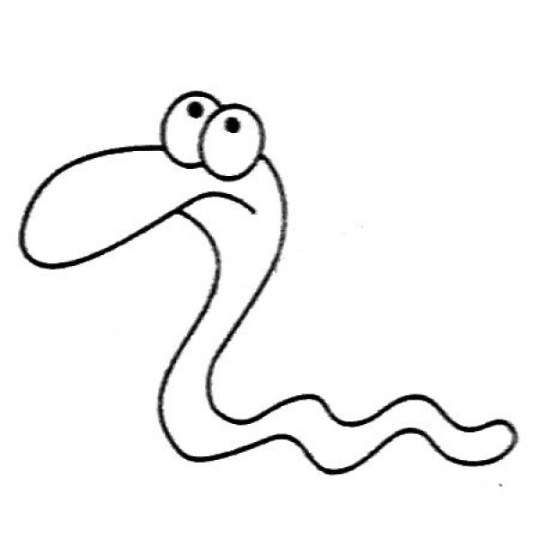 Earthworm simple drawing pictures and drawing steps