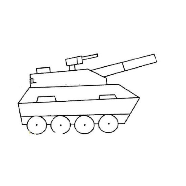 Simple strokes of armored vehicles