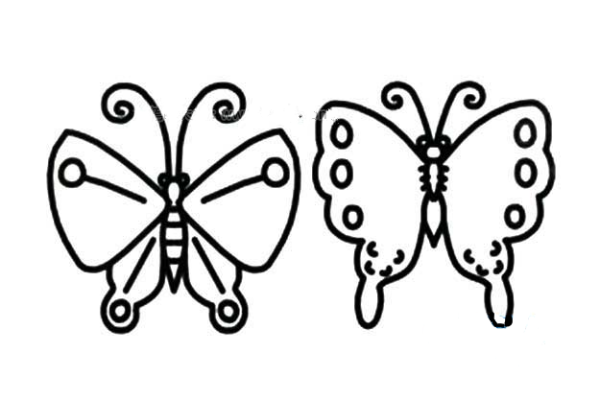 Simple strokes of two butterflies