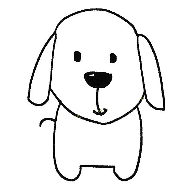 Simple drawing of pug with long ears