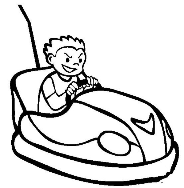 Simple drawing of amusement park rides, simple drawing of bumper car pictures