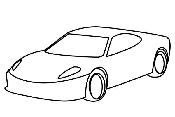 Draw a cool simple drawing of a Porsche sports car in just a few steps