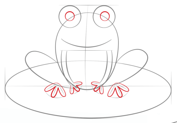 How to draw a frog with simple strokes