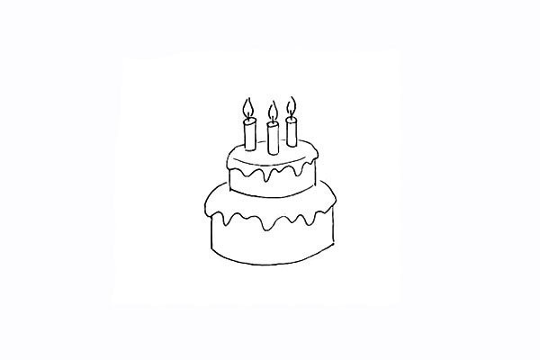 How to draw a double layer birthday cake