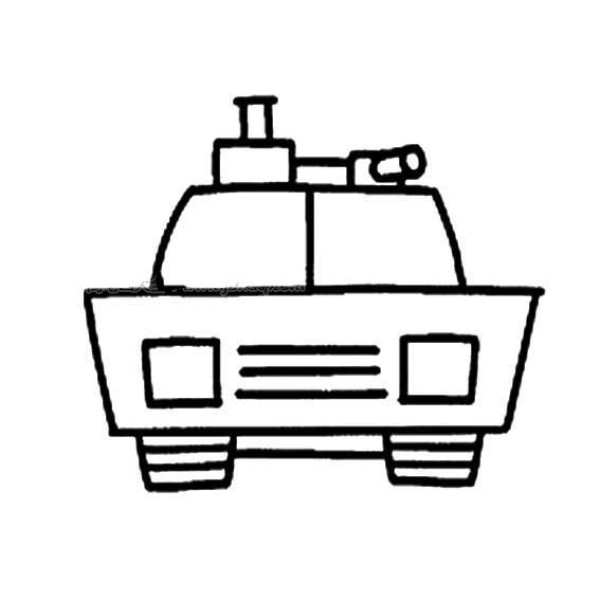 Simple drawing of armored vehicle front