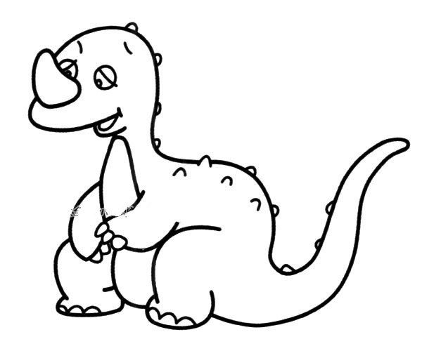 Q version simple strokes of Ceratosaurus