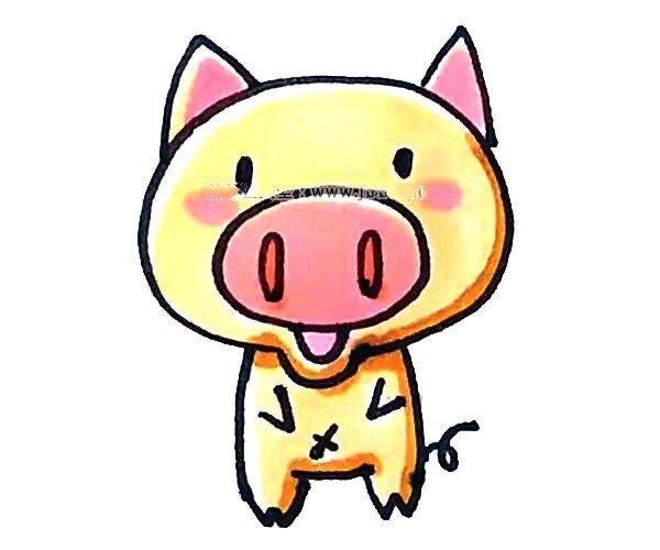 Learn to draw a cute pig