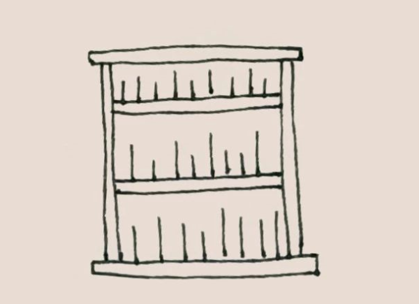 Simple drawing bookshelf