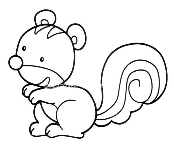 Simple drawing picture of squirrel