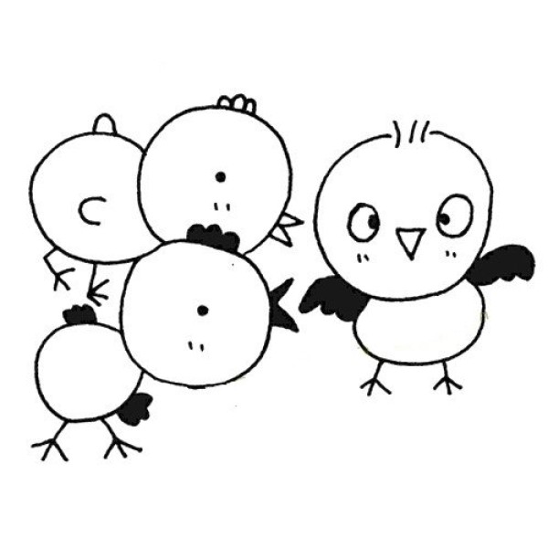 Simple chicken drawing pictures