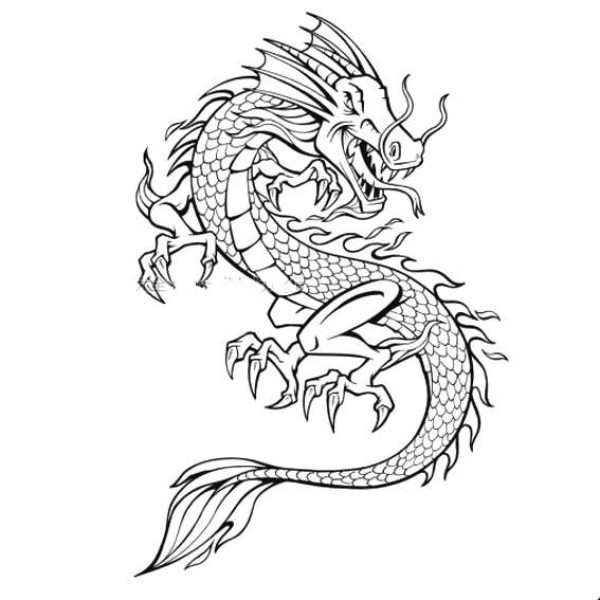 Simple strokes of Chinese dragon