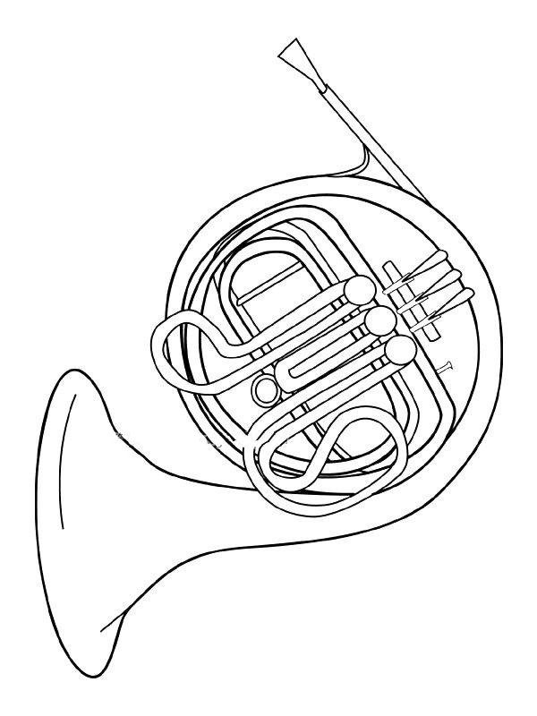 Simple strokes of French horn pictures