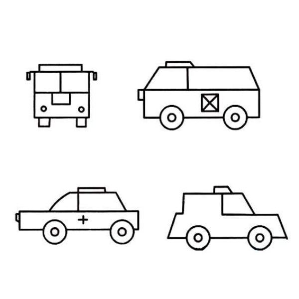 Childrens simple drawings of transportation