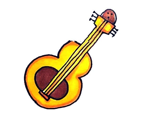 Cute guitar simple drawing tutorial