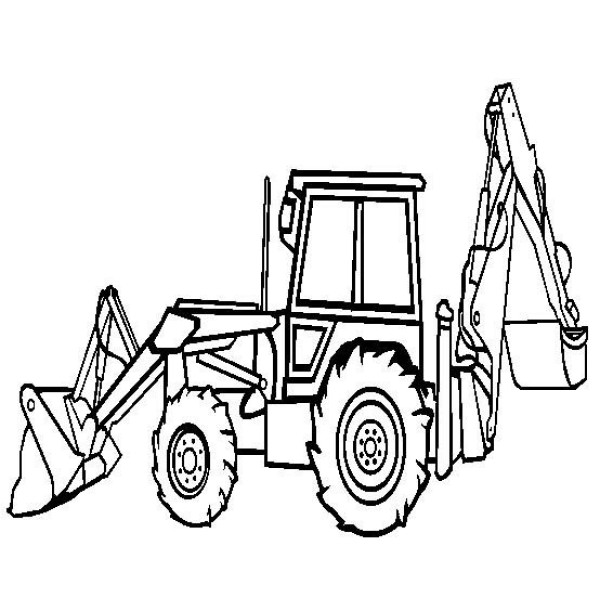 Engineering vehicle pictures Backhoe loader simple drawing