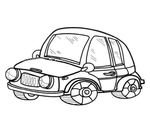 Simple drawing picture of toot toot car