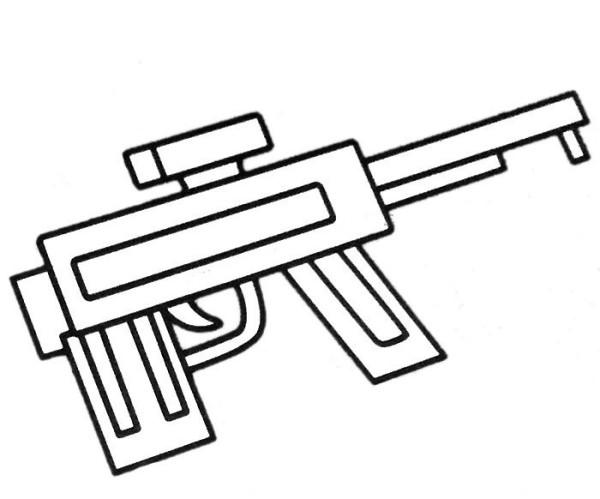 Toy submachine gun simple drawing picture