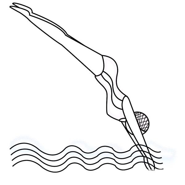 Sports simple drawing - diving