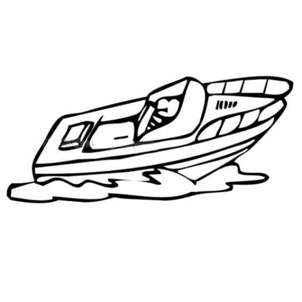 Childrens simple strokes of speedboat