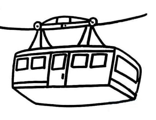 Aerial cable car simple drawing