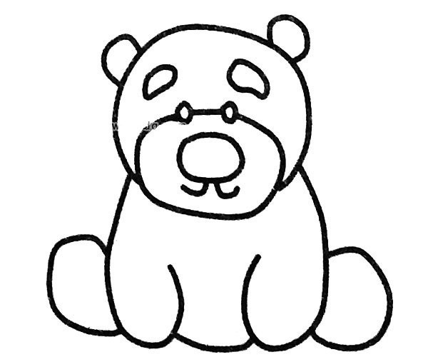 A set of cute bear simple drawing pictures