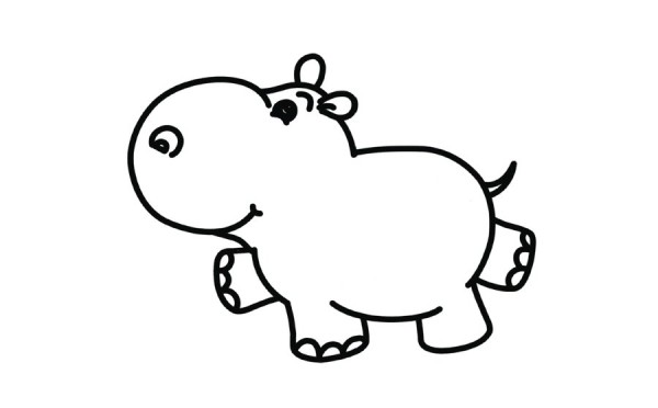 Simple drawing of hippopotamus