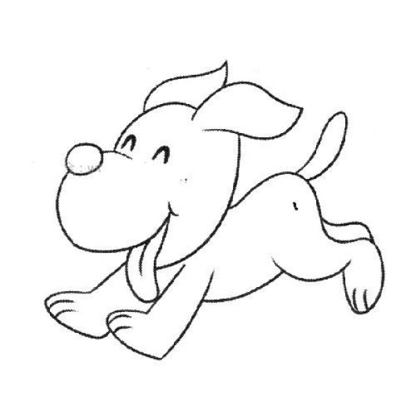 Simple drawing of running puppy