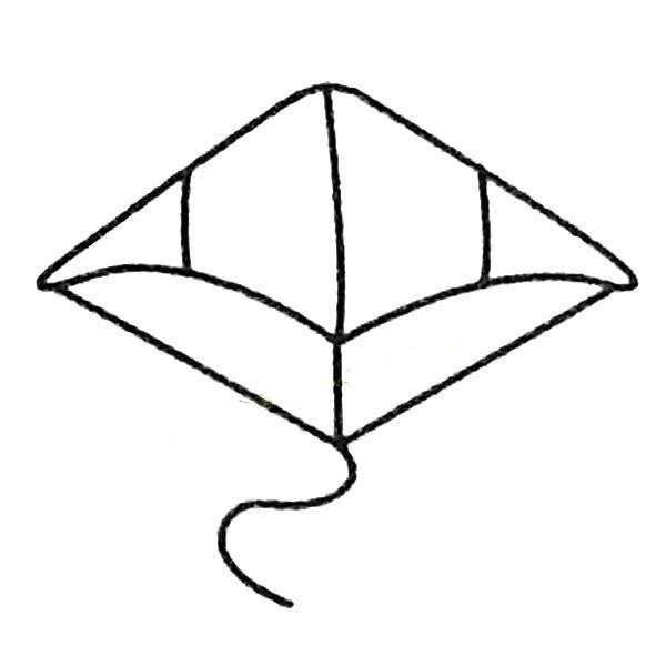 Complete collection of simple drawings of kites and drawing steps