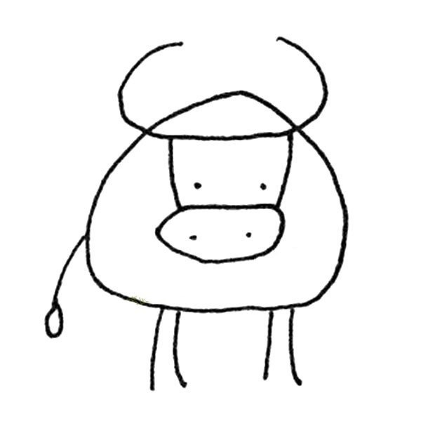 Simple line drawing cow