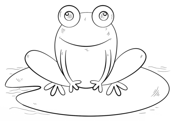 How to draw a frog with simple strokes