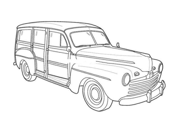 Classic car simple drawing picture