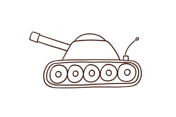 Simple drawing steps of drawing a tank