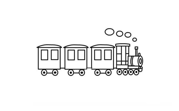 Childrens simple drawing of train