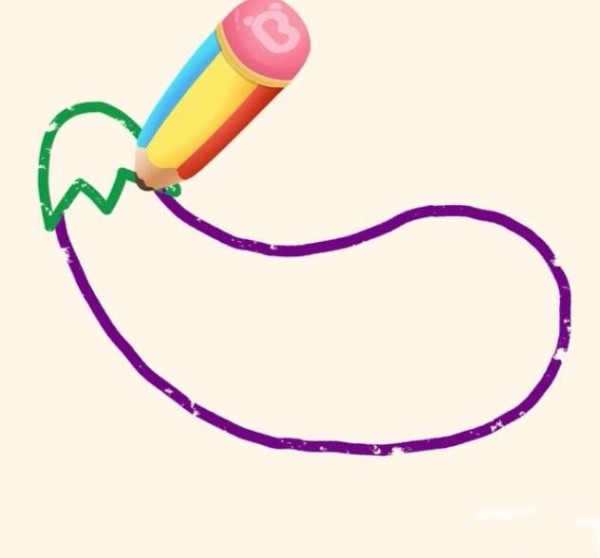 Magic simple drawing eggplant