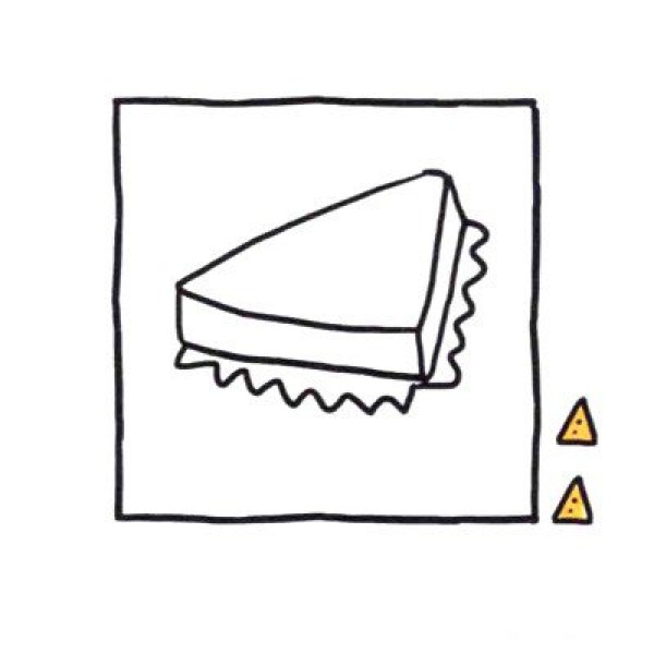 How to draw a cute simple drawing of sandwich in four steps