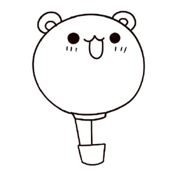 Super cute little bear hot air balloon simple drawing tutorial