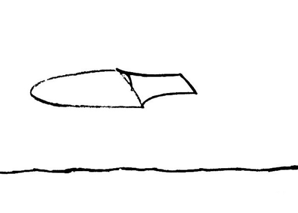 Steps to draw simple strokes of a single speedboat