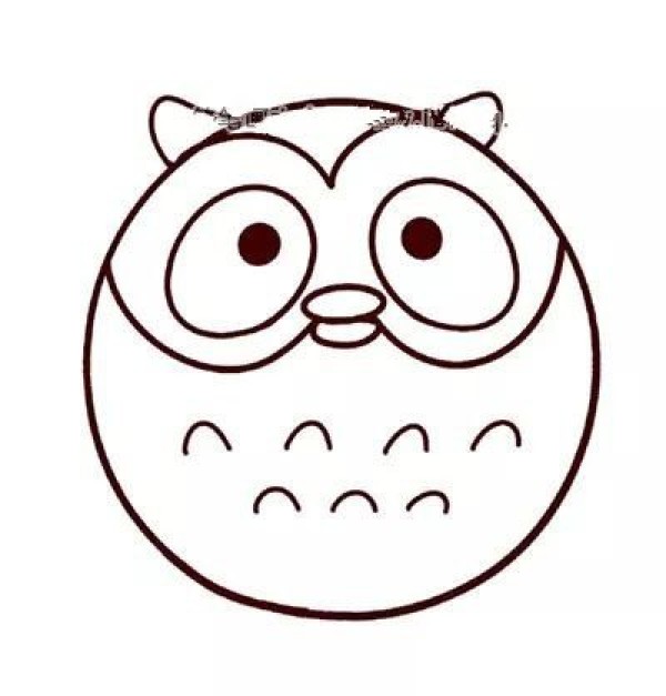 Draw a simple owl in seven steps