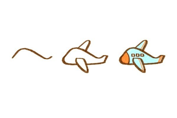 5 simple drawings of airplanes! Super cute! Super simple!