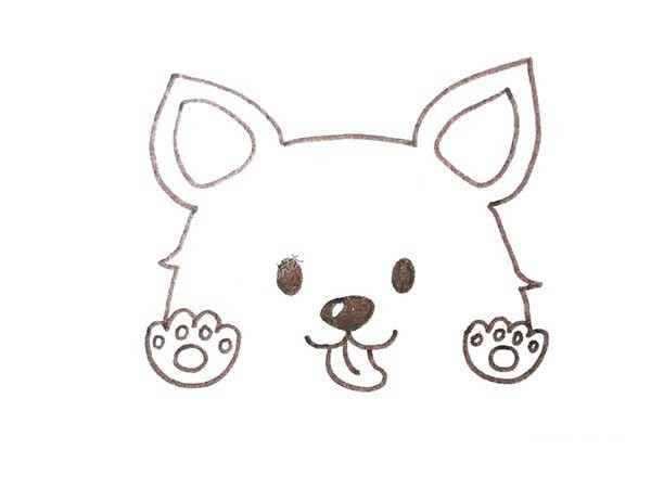 Simple drawing of the Spring Festival in the Year of the Dog: How to draw a little Corgi